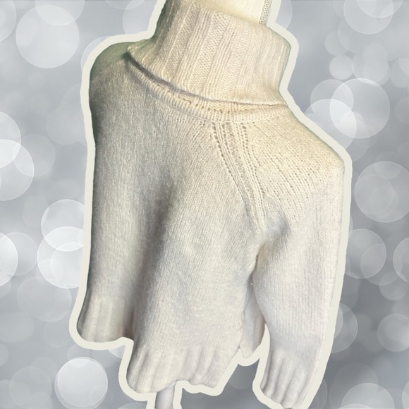 Reiss Cream Cashmere & Wool-Blend ‘Stevie’ Roll Neck Turtleneck Sweater Medium - Picture 8 of 13